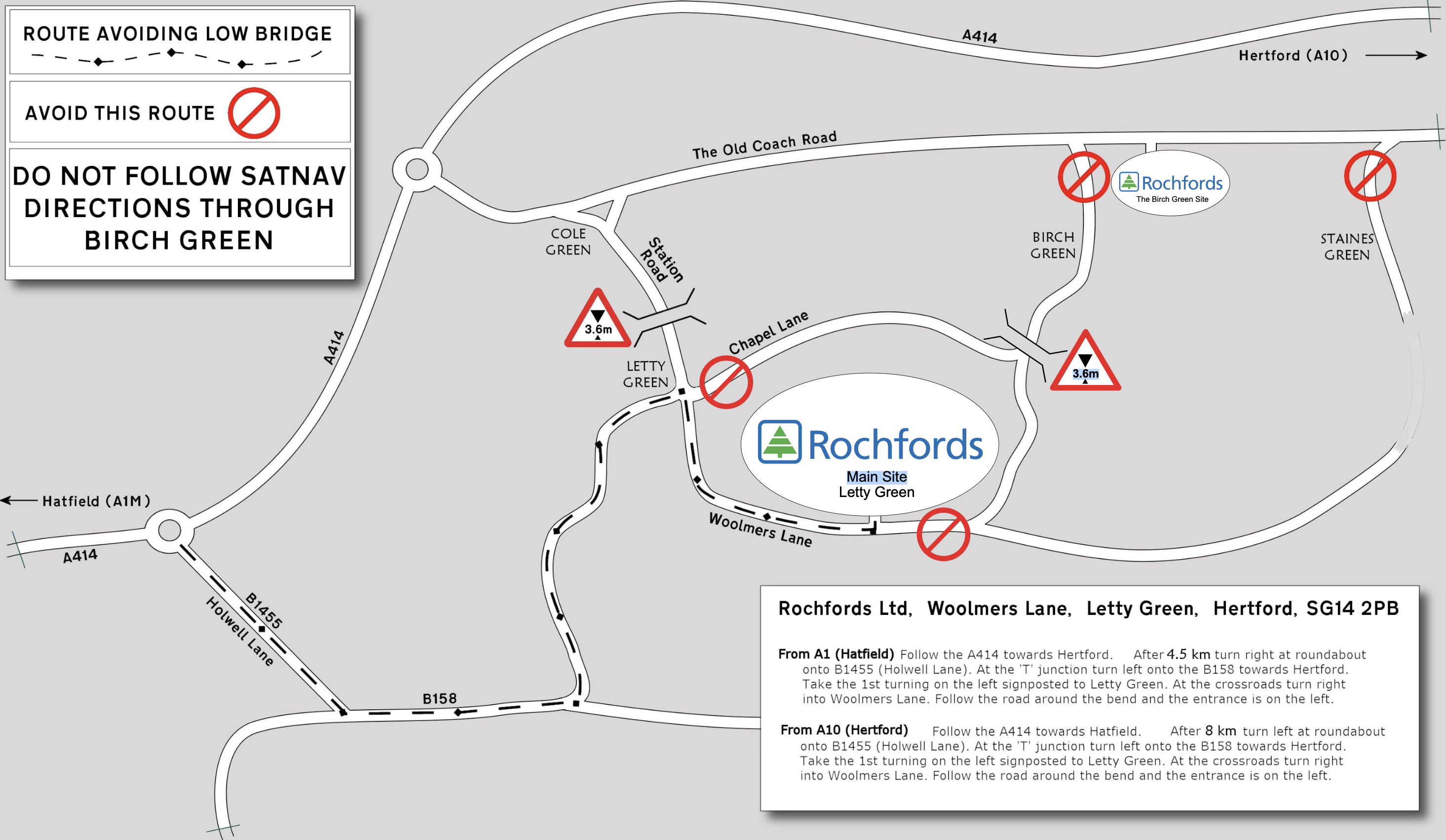 Rochfords Lorry Route Map